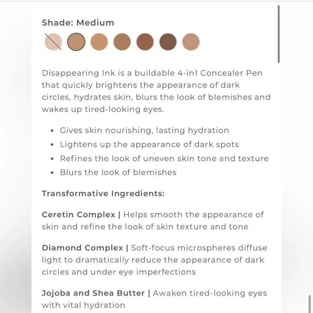$4 🌙 PUR Disappearing Ink 4-in-1 Concealer Shade‎ MEDIUM NEW